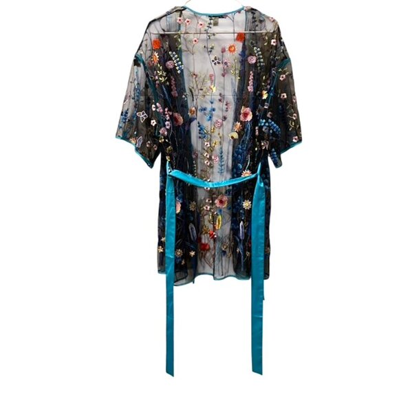 NWT Anthropologie Rya Collection Floral Embroidered Robe Oasis Swim Coverup XS/S - Picture 5 of 16
